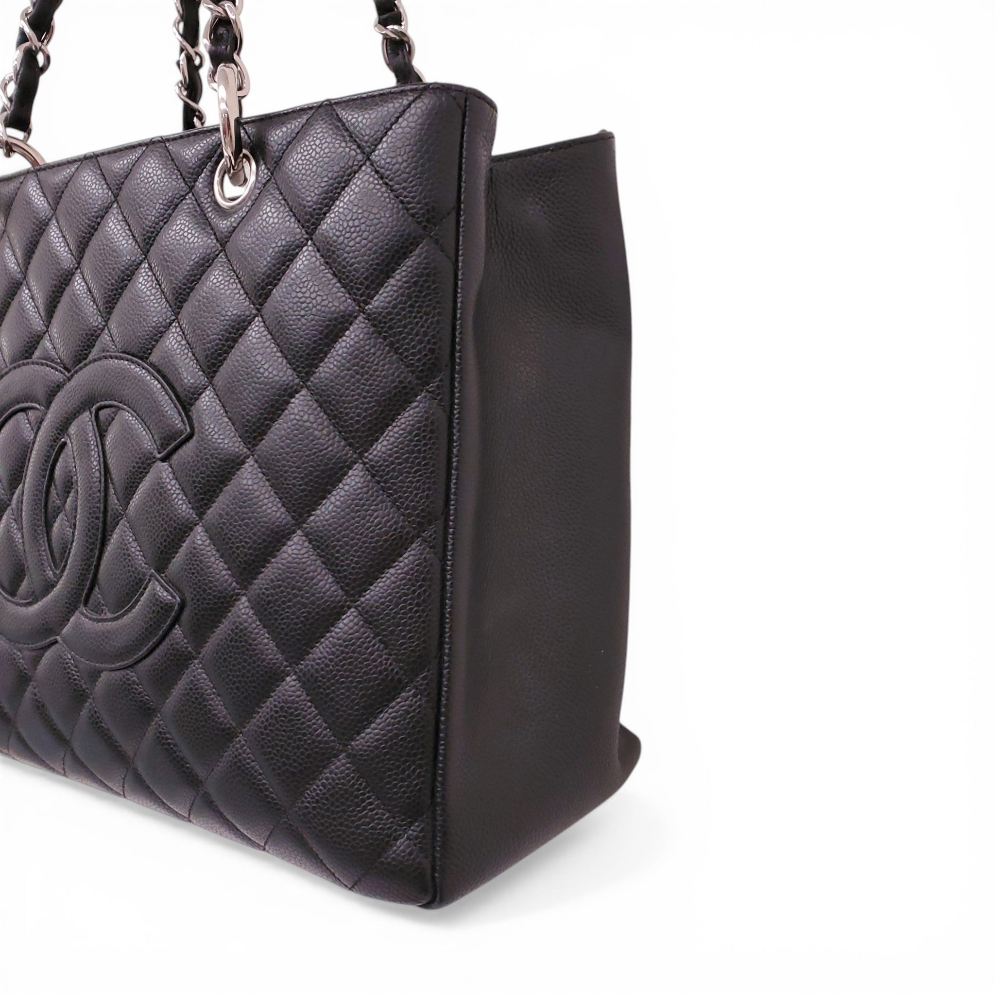 CHANEL VINTAGE BLACK GRAND SHOPPING TOTE BAG