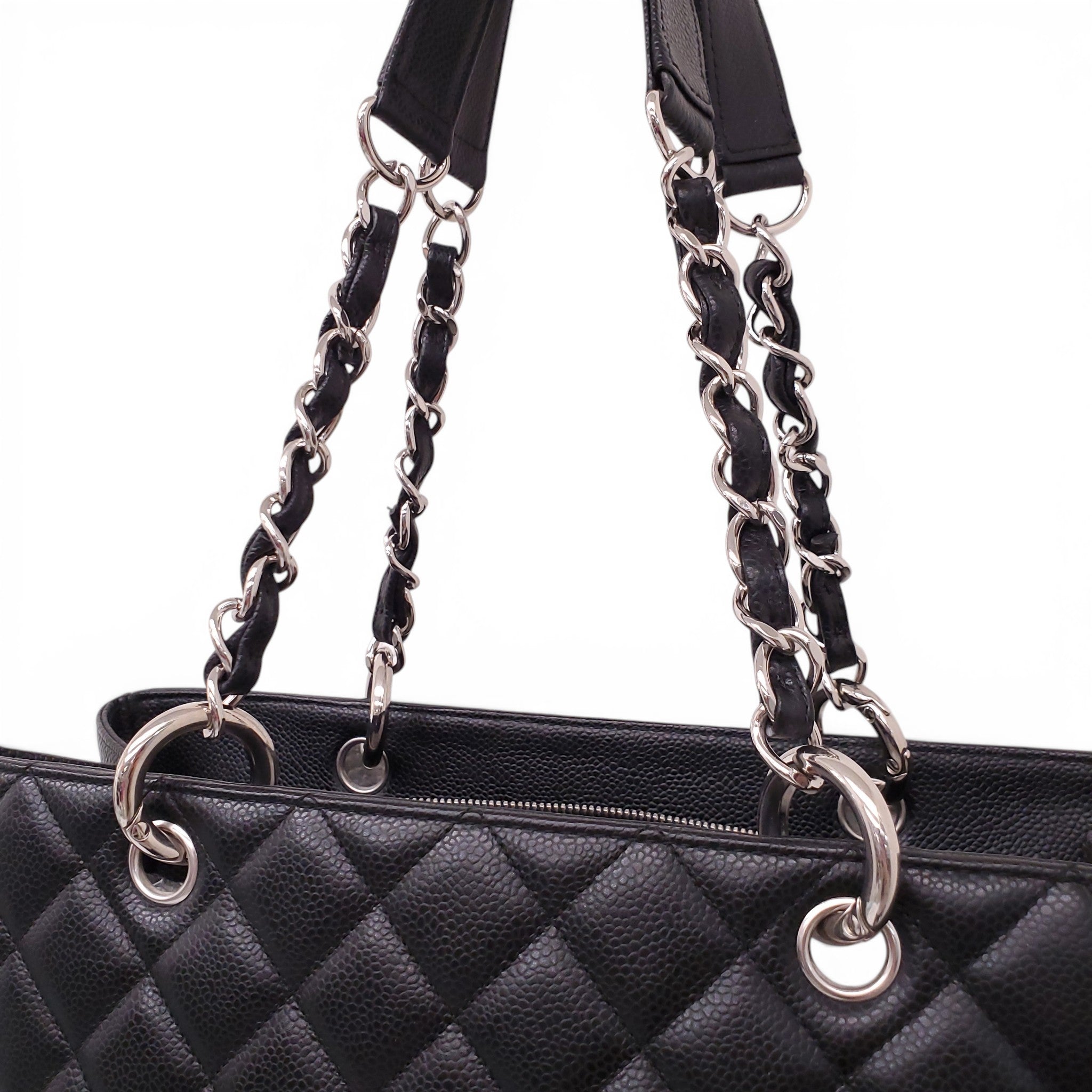 CHANEL VINTAGE BLACK GRAND SHOPPING TOTE BAG