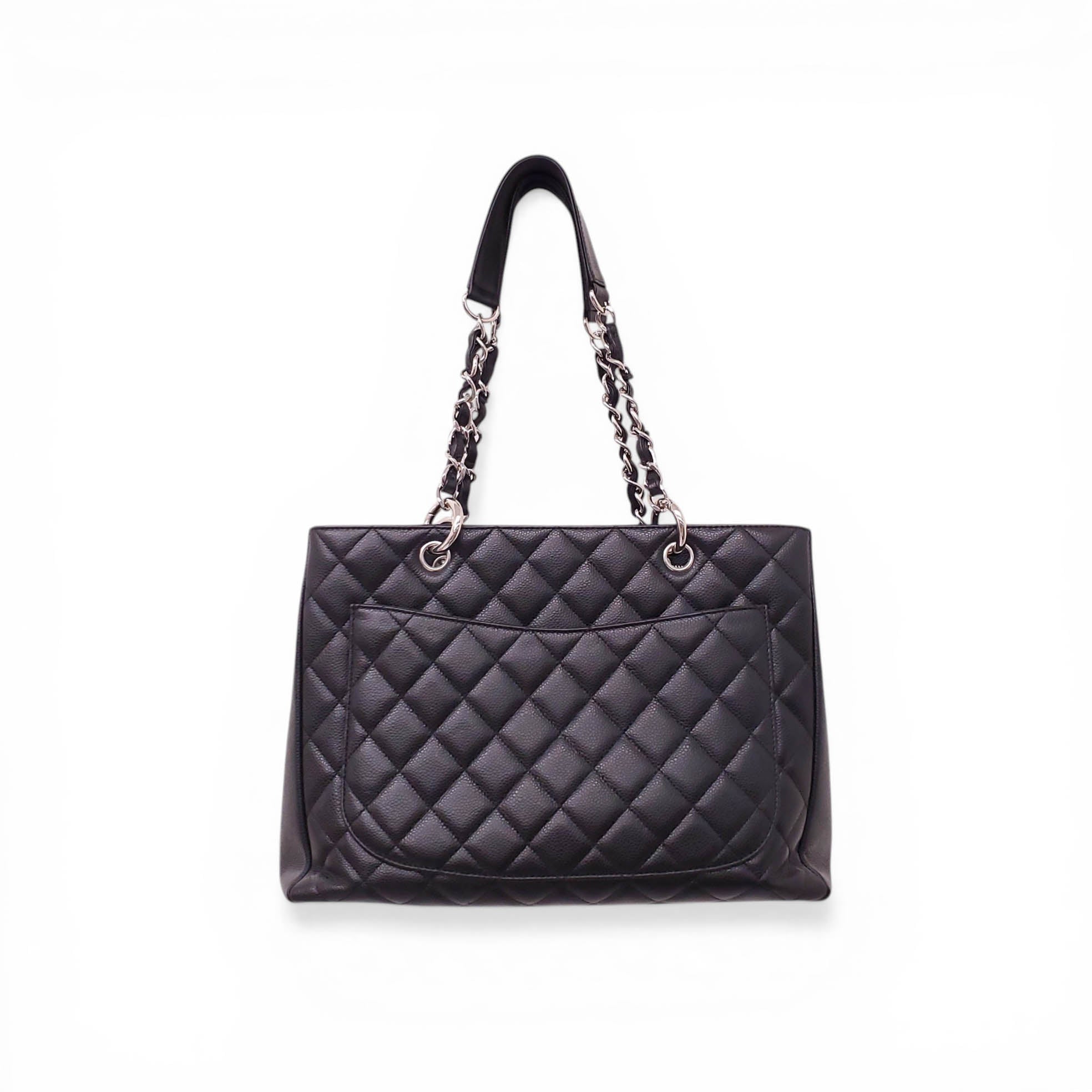 CHANEL VINTAGE BLACK GRAND SHOPPING TOTE BAG