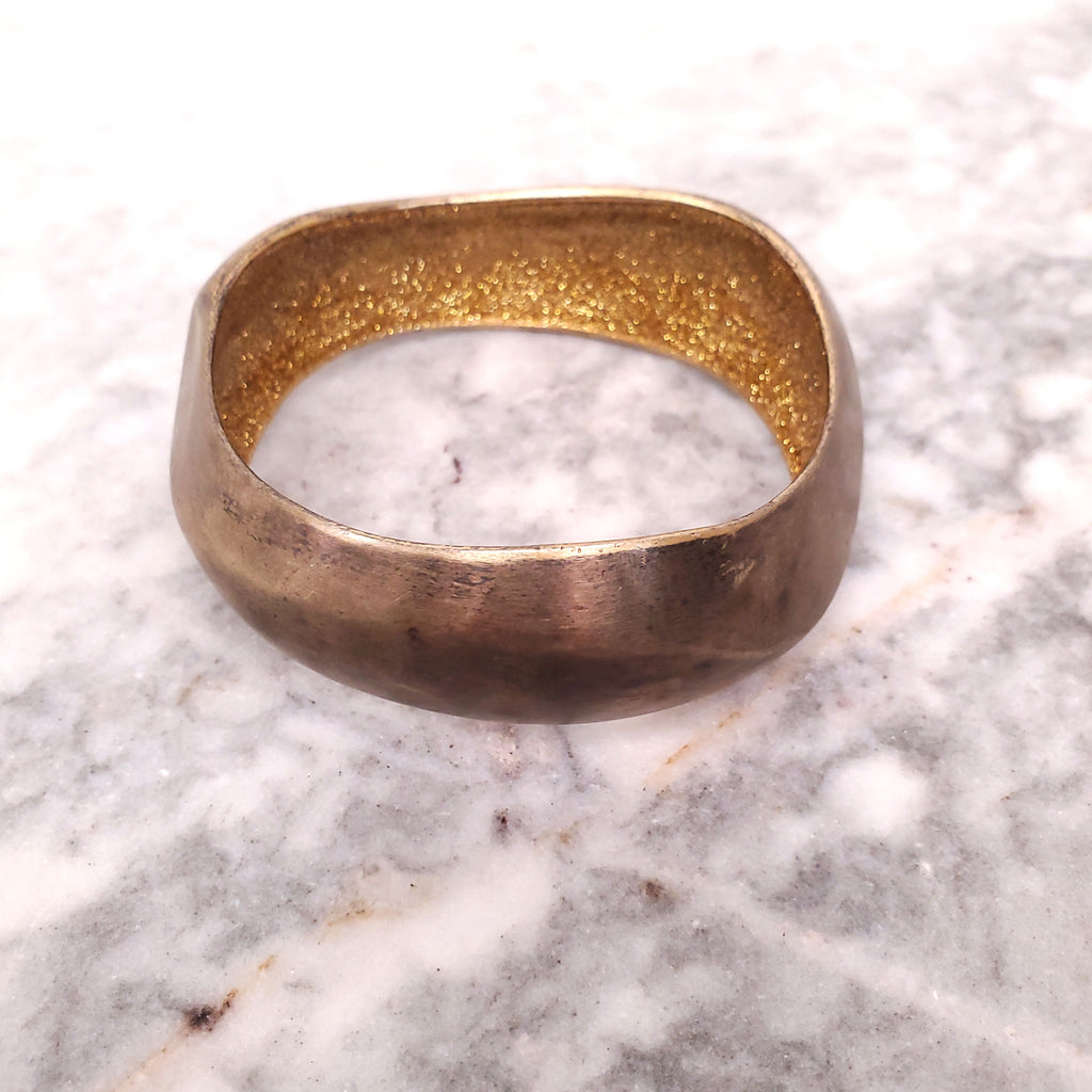 CHANEL VINTAGE BRONZE BANGLE WITH LOGO