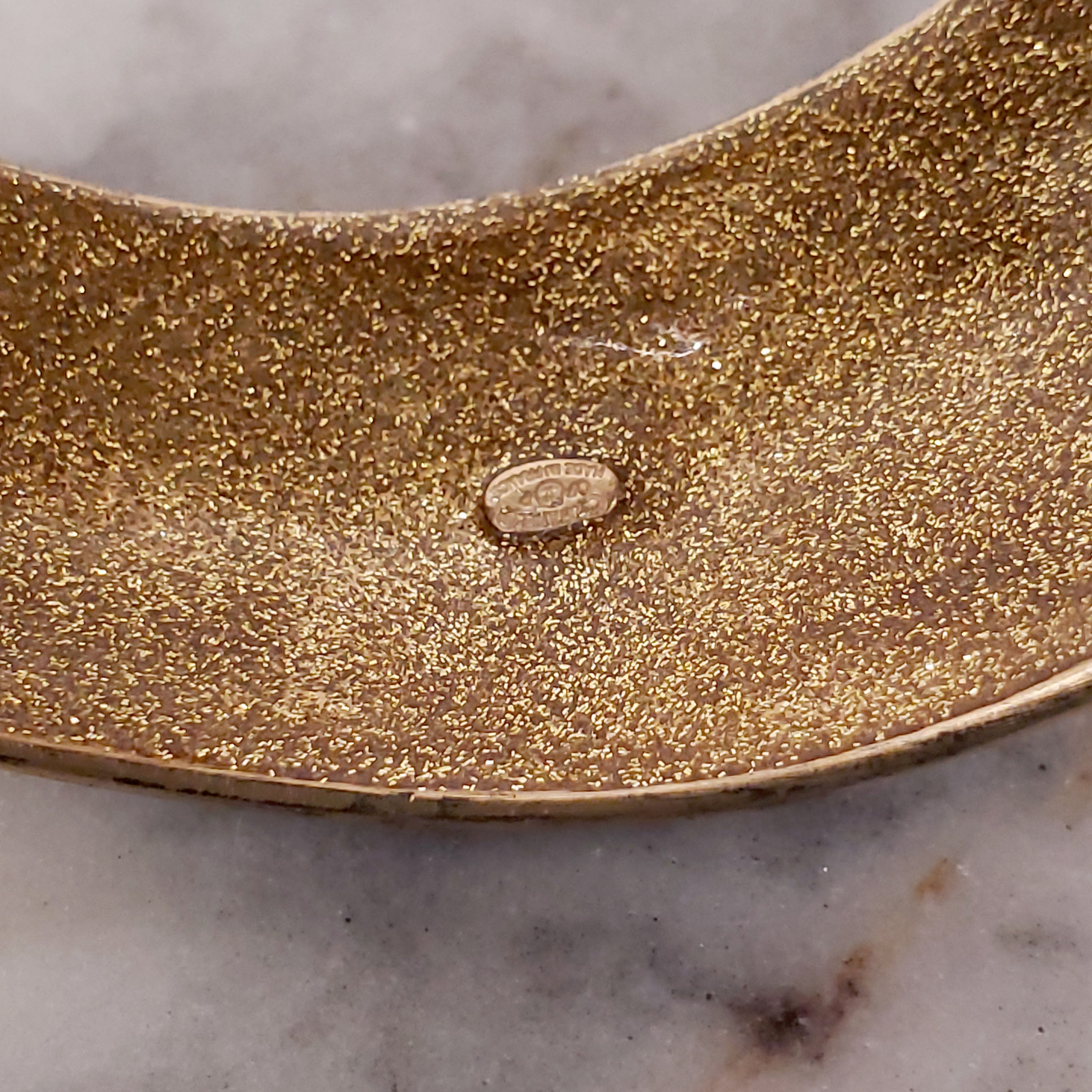 CHANEL VINTAGE BRONZE BANGLE WITH LOGO