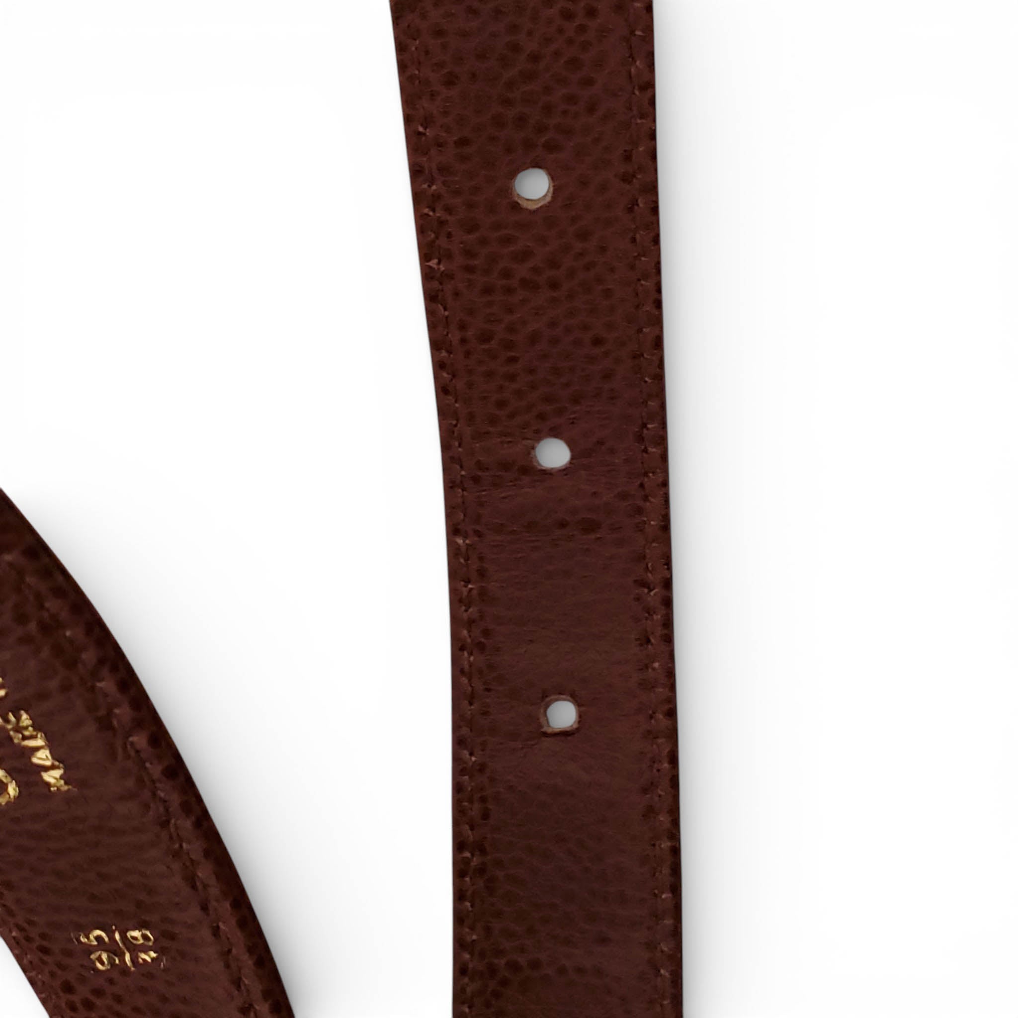 CHANEL VINTAGE BROWN CAVIAR LEATHER BELT BAG - SIZE 95