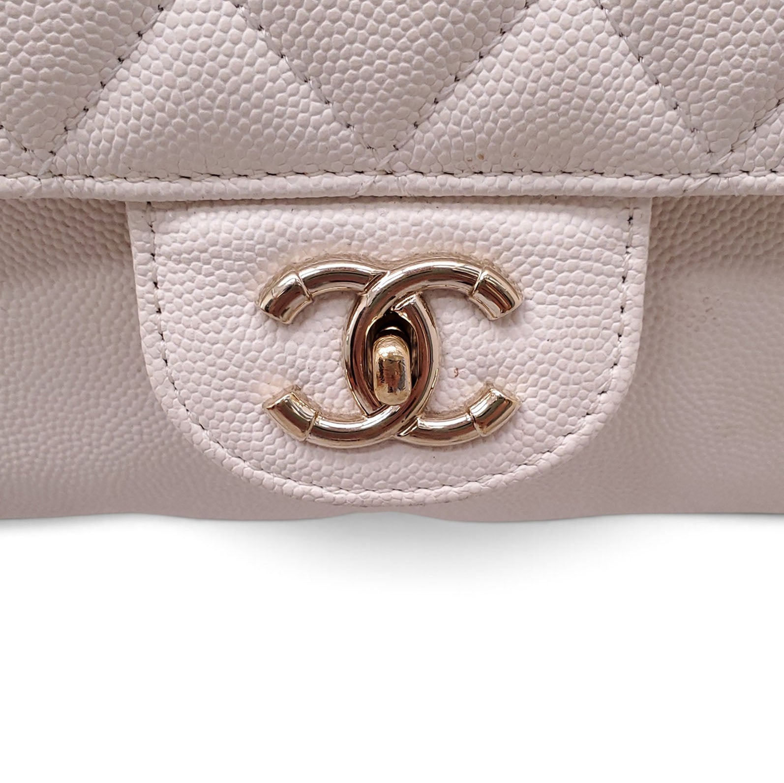 CHANEL WHITE MINI CC DAY CAVIAR BACKPACK