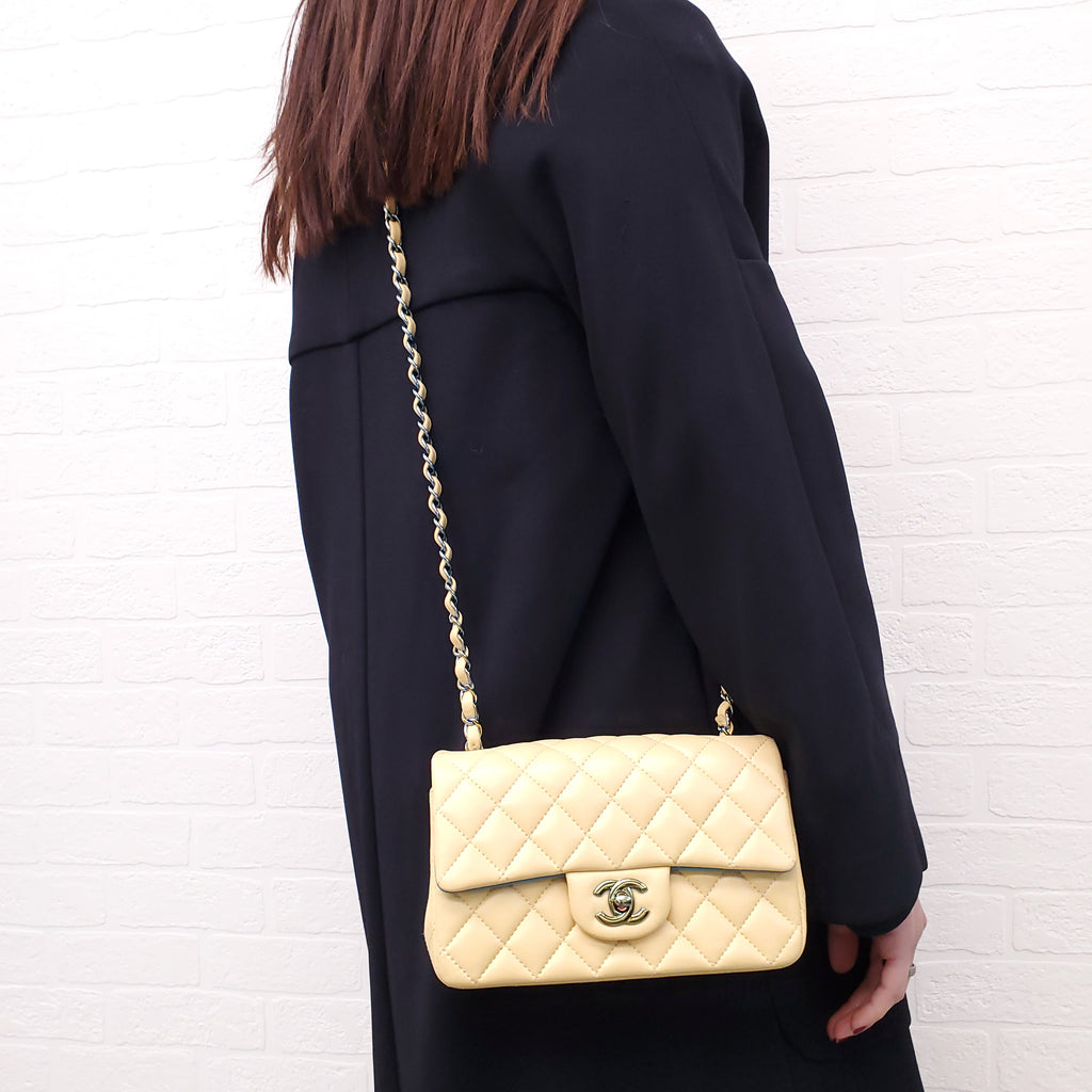 CHANEL YELLOW MINI FLAP BAG