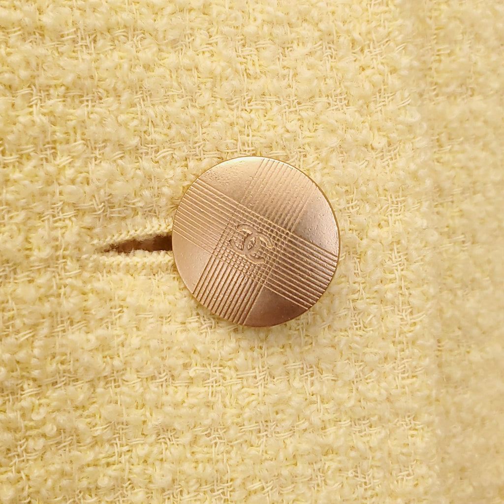 CHANEL YELLOW TWEED BLAZER - SIZE 36