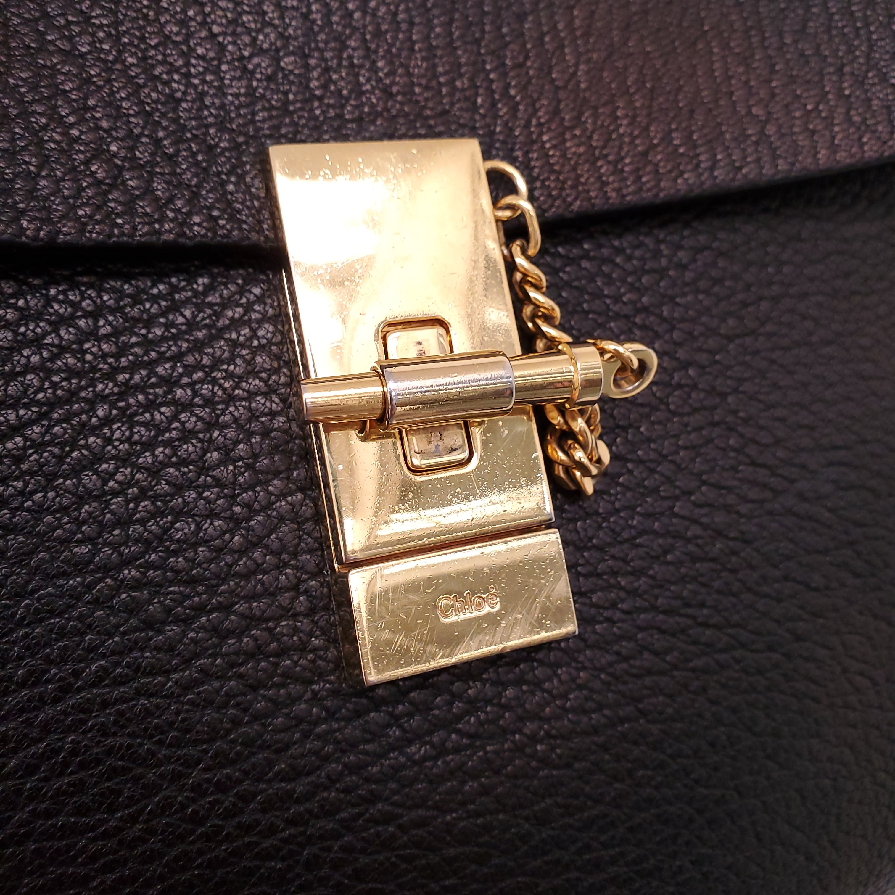 CHLOÉ BLACK LARGE DREW BAG