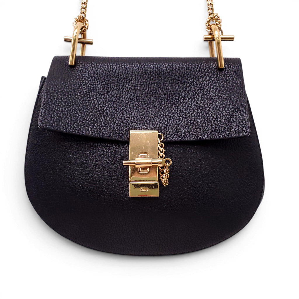 CHLOÉ BLACK LEATHER PADLOCK BAG