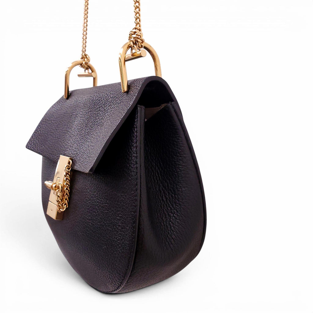 CHLOÉ BLACK LEATHER PADLOCK BAG