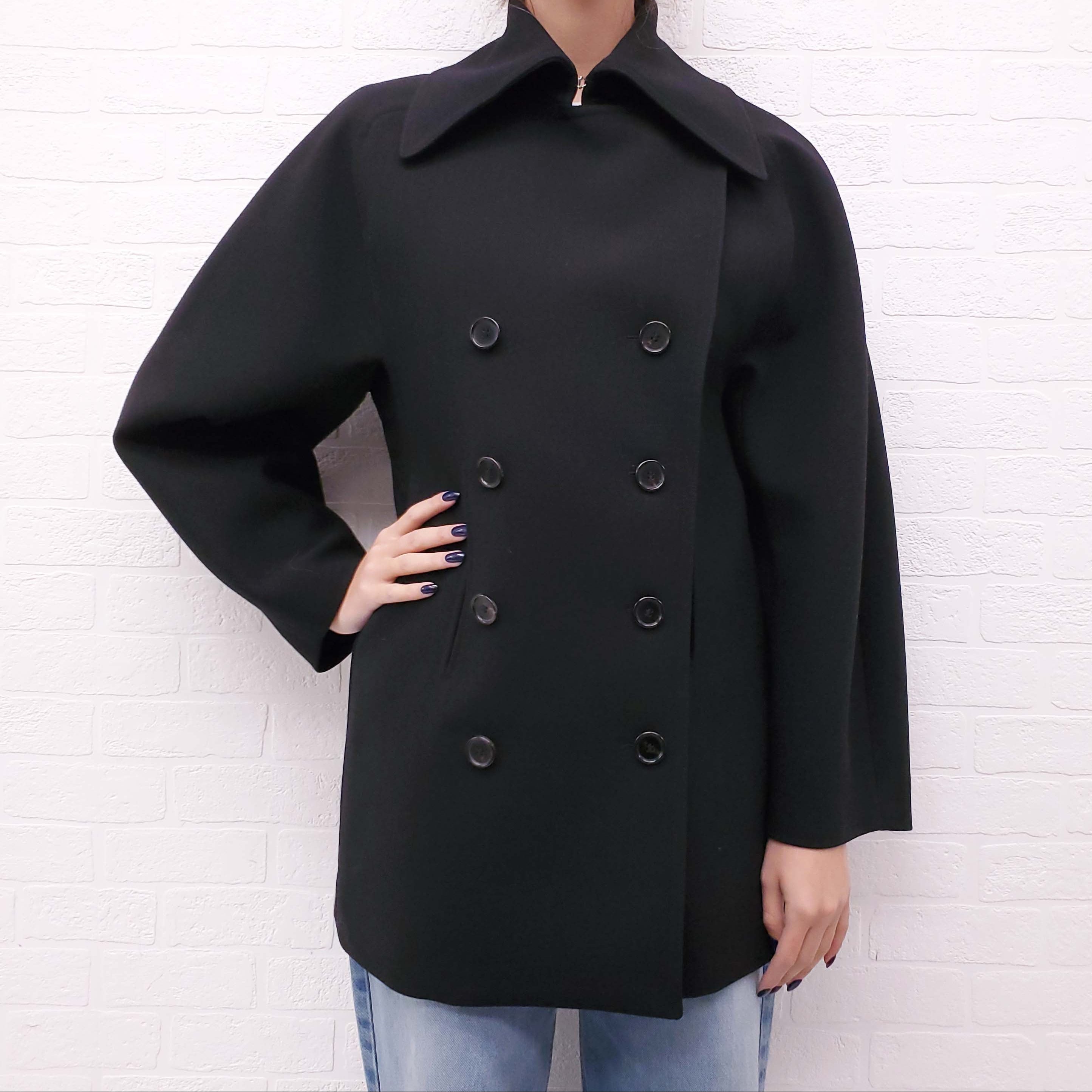 CHLOÉ BLACK PEACOAT - SIZE 38