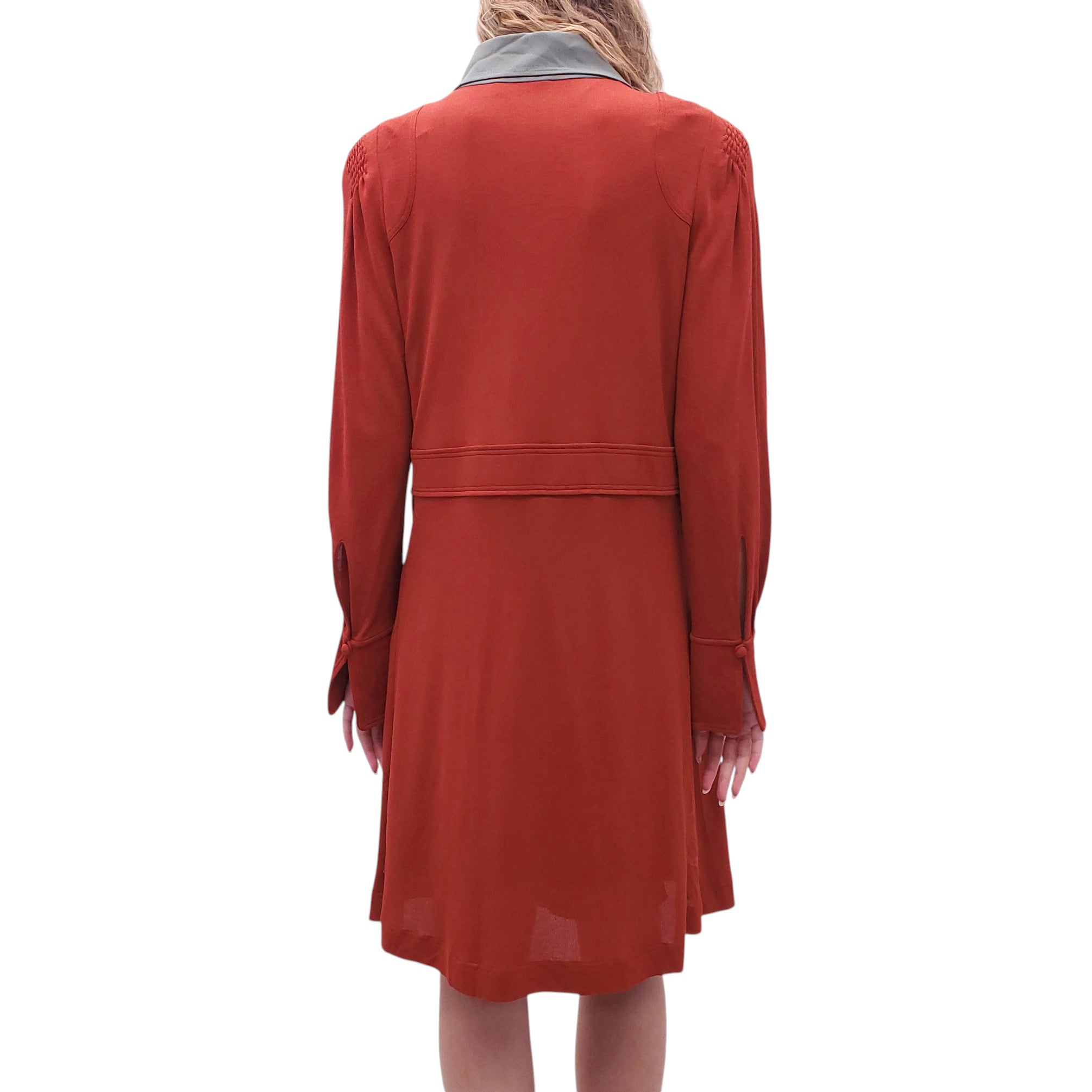 strapless open back dress Burnt Orange 3/4 Sleeve Gathered Wrap Shirt Mini Dress – AX Paris main image 0