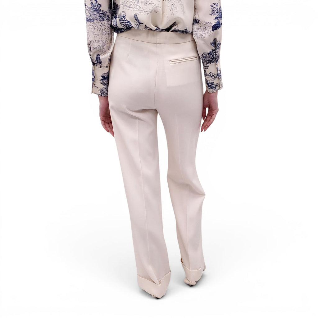 CHLOÉ CREAM SILK TROUSERS - SIZE 38