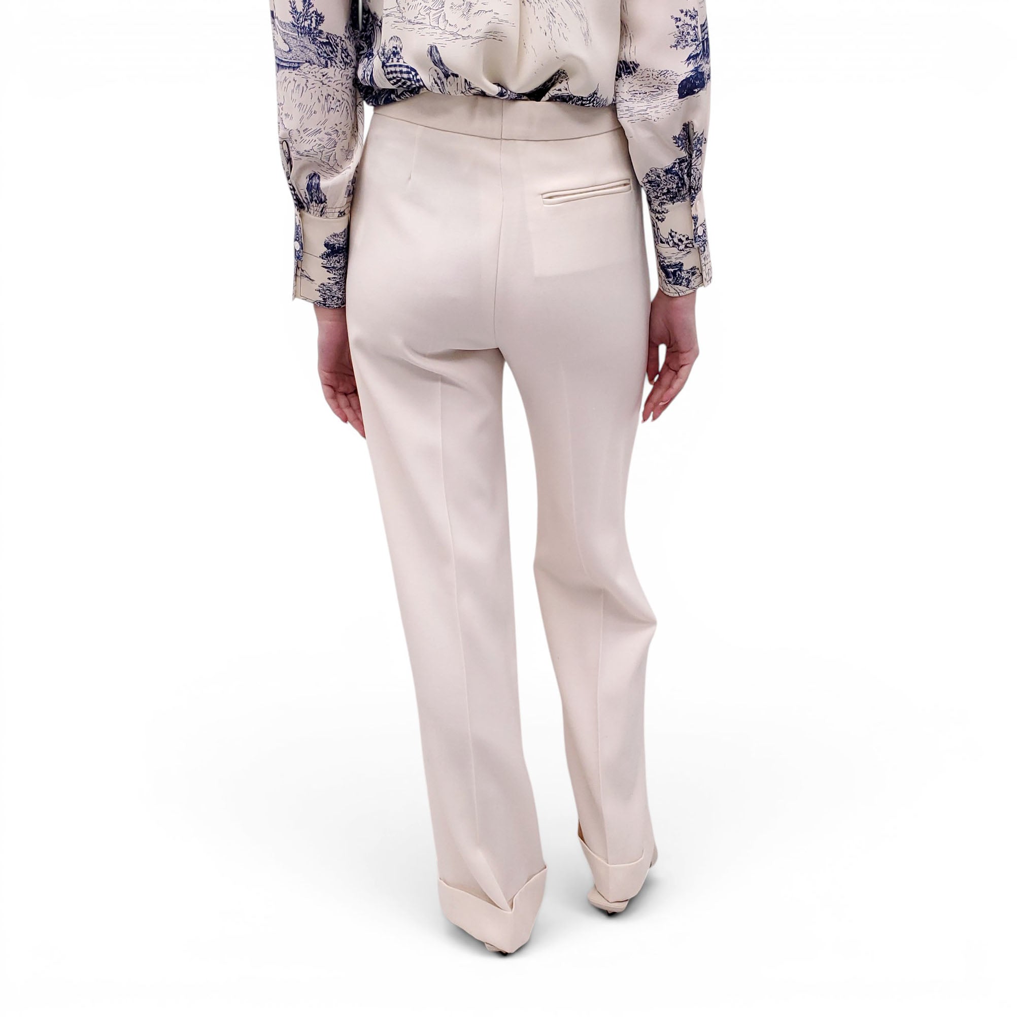 CHLOÉ CREAM SILK TROUSERS - SIZE 38