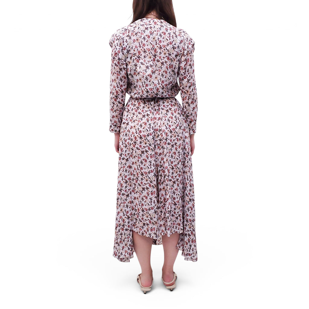 CHLOÉ GREY FLORAL MAXI DRESS - SIZE 34