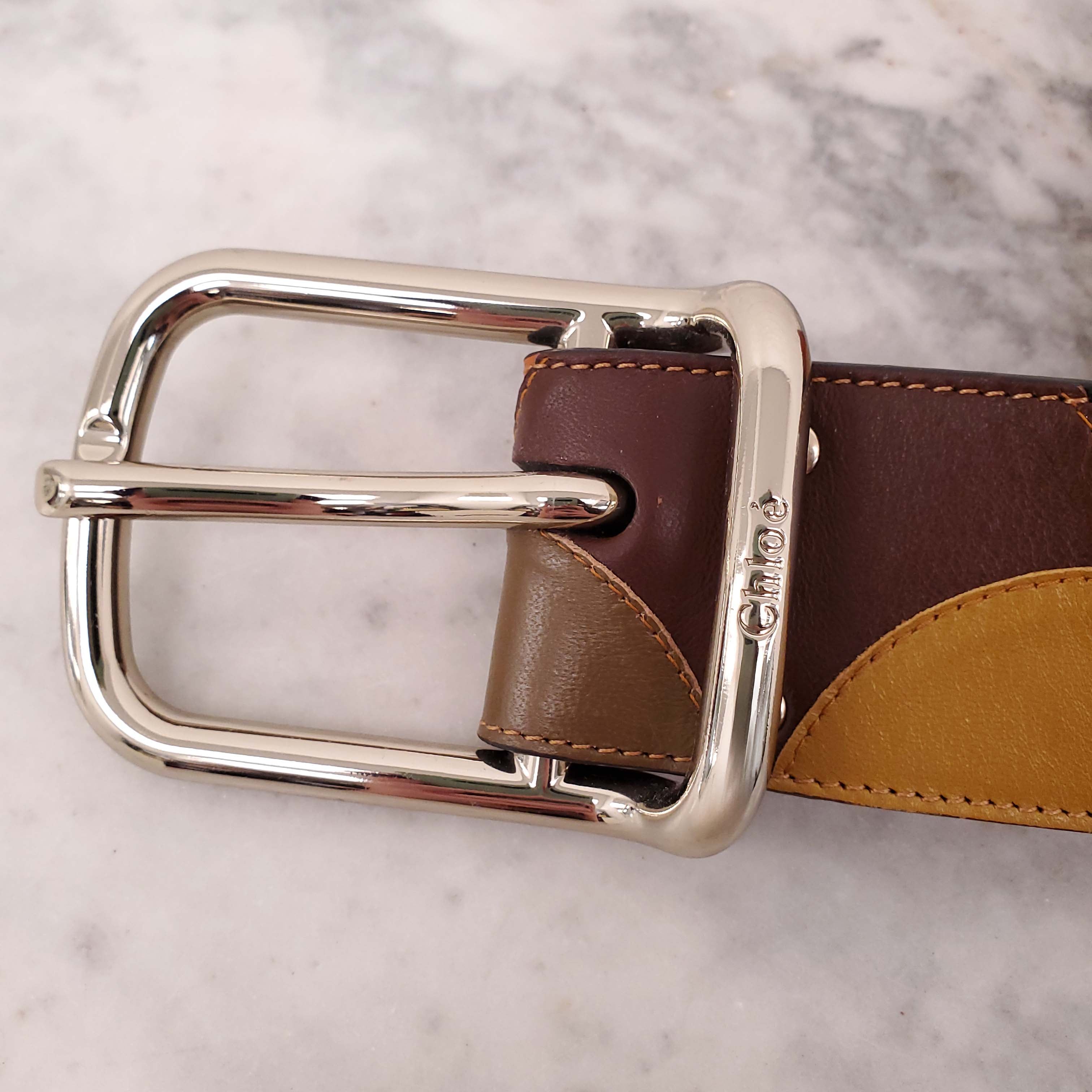 CHLOÉ MULTICOLOUR PATTERNED BELT - SIZE L