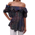 CHLOÉ OVERSIZED PATTERNED BLOUSE - SIZE 34 (OVERSIZED)