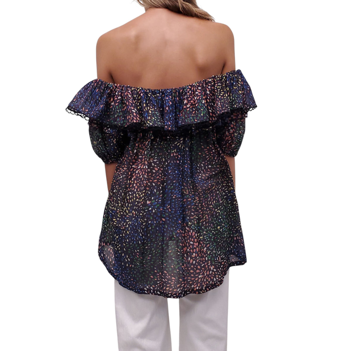 CHLOÉ OVERSIZED PATTERNED BLOUSE - SIZE 34 (OVERSIZED)
