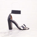CHLOÉ STRIPE PYTHON SANDAL HEELS - SIZE 37