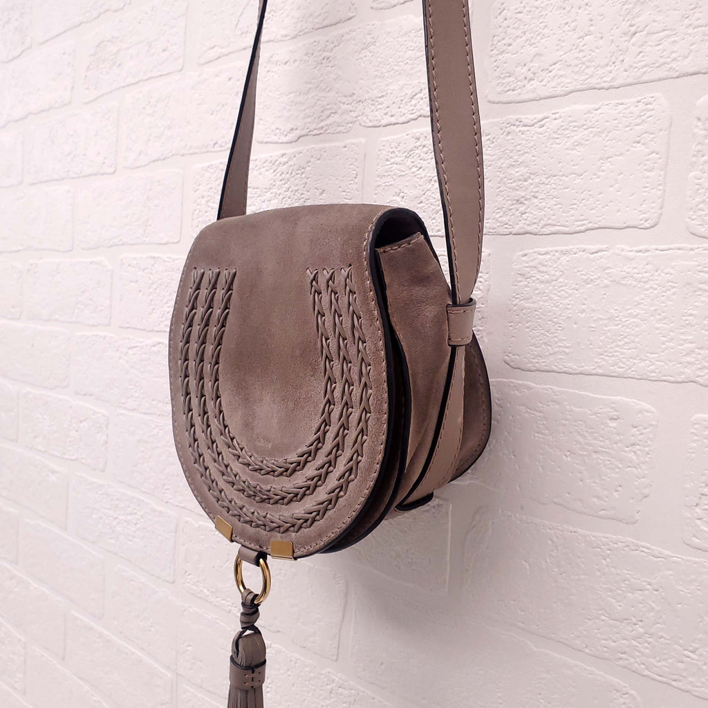 CHLOÉ TAUPE SUEDE MARCIE BAG