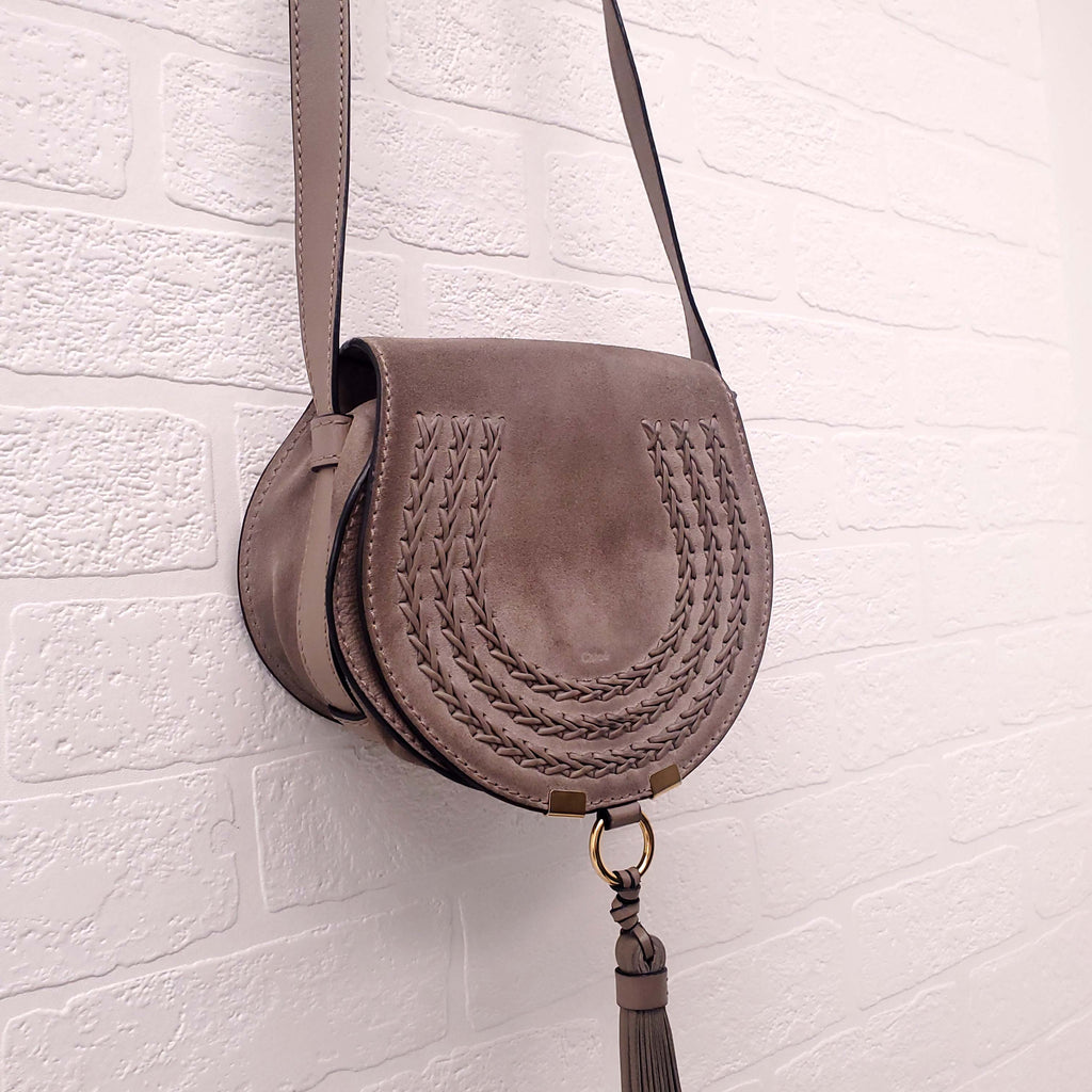 CHLOÉ TAUPE SUEDE MARCIE BAG