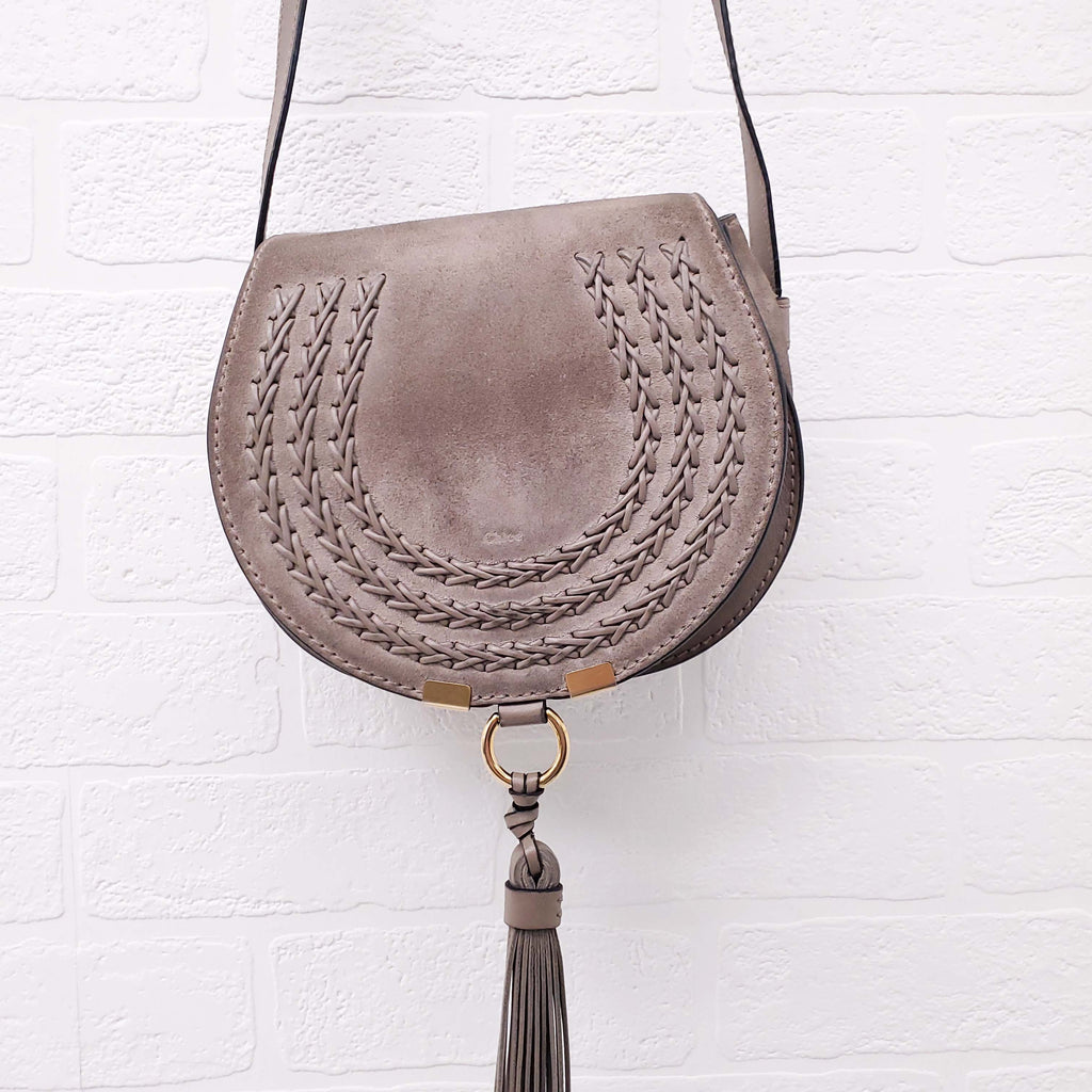 CHLOÉ TAUPE SUEDE MARCIE BAG