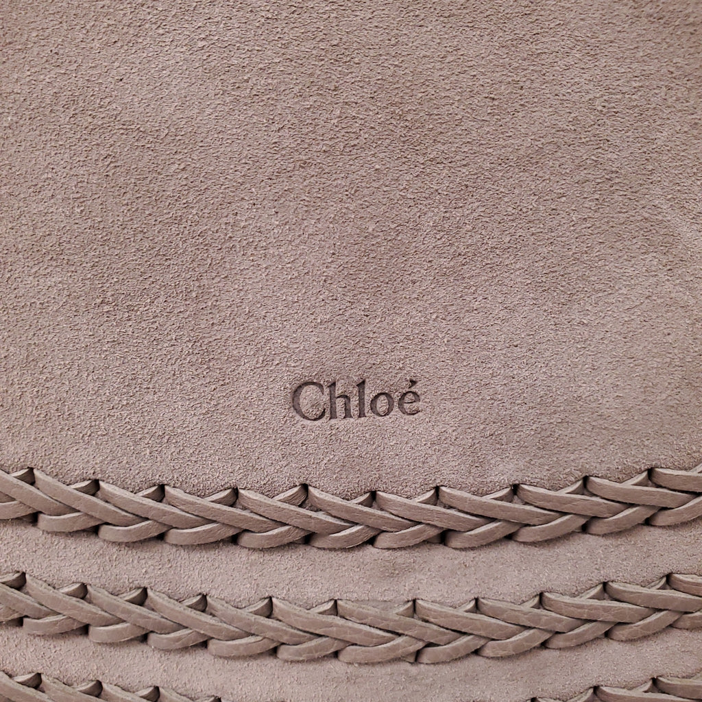 CHLOÉ TAUPE SUEDE STUDDED MARCIE BAG