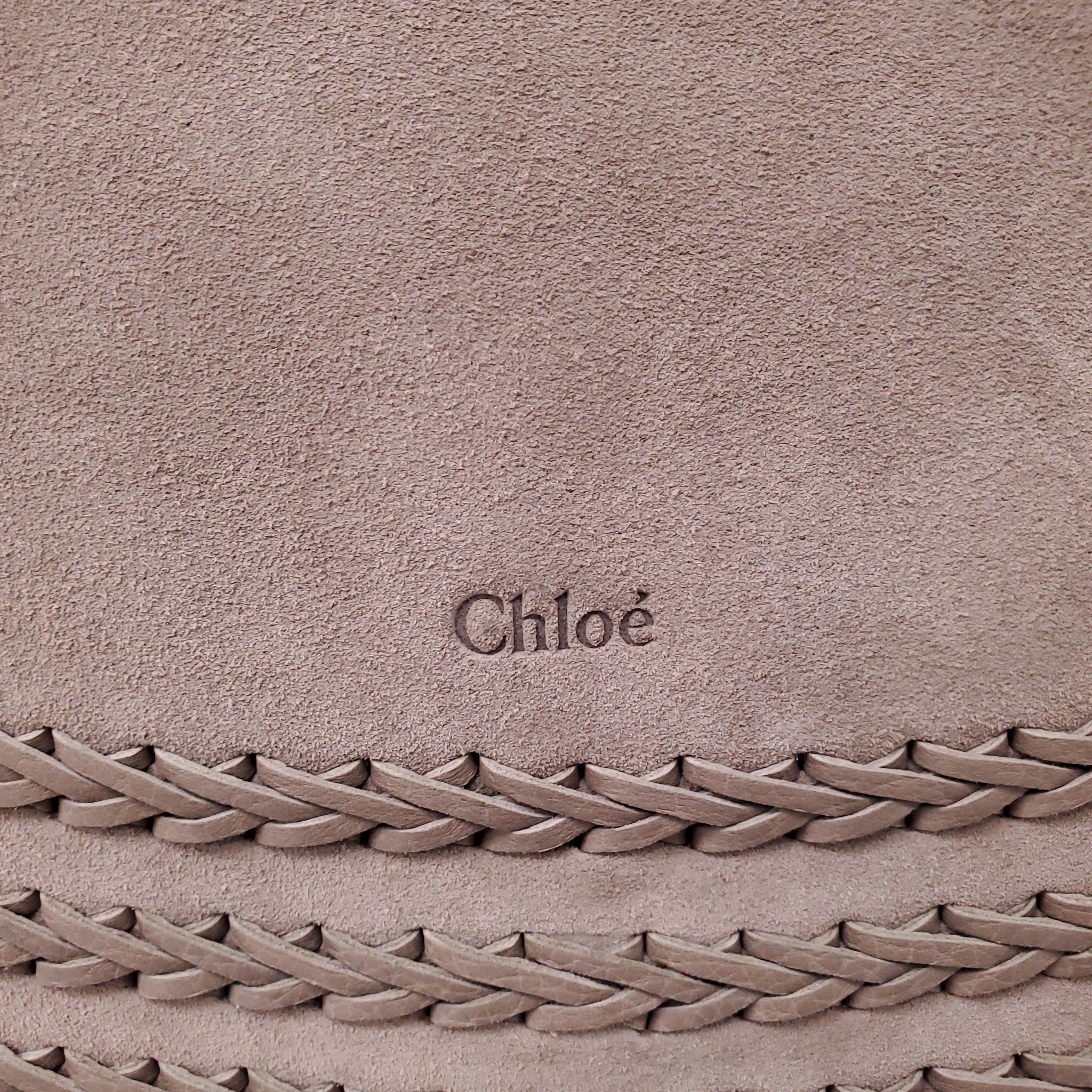 CHLOÉ TAUPE SUEDE STUDDED MARCIE BAG