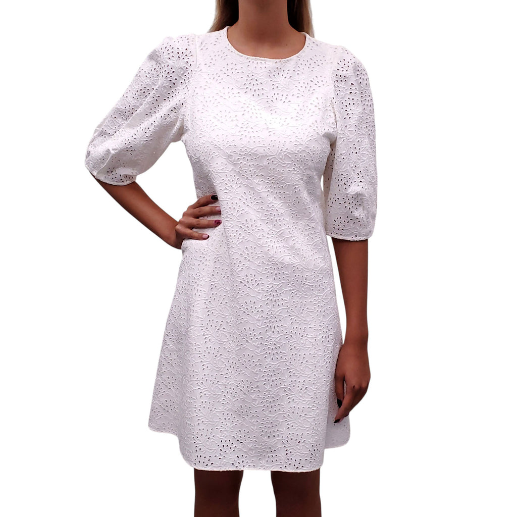CHLOÉ WHITE  EYELET DRESS - SIZE 38