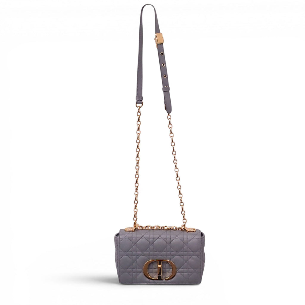 CHRISTIAN DIOR 2021 GREY MEDIUM DIOR CARO BAG