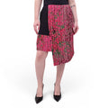 CHRISTIAN DIOR BLACK AND PINK PATTERNED PLEATED SKIRT - SIZE 10