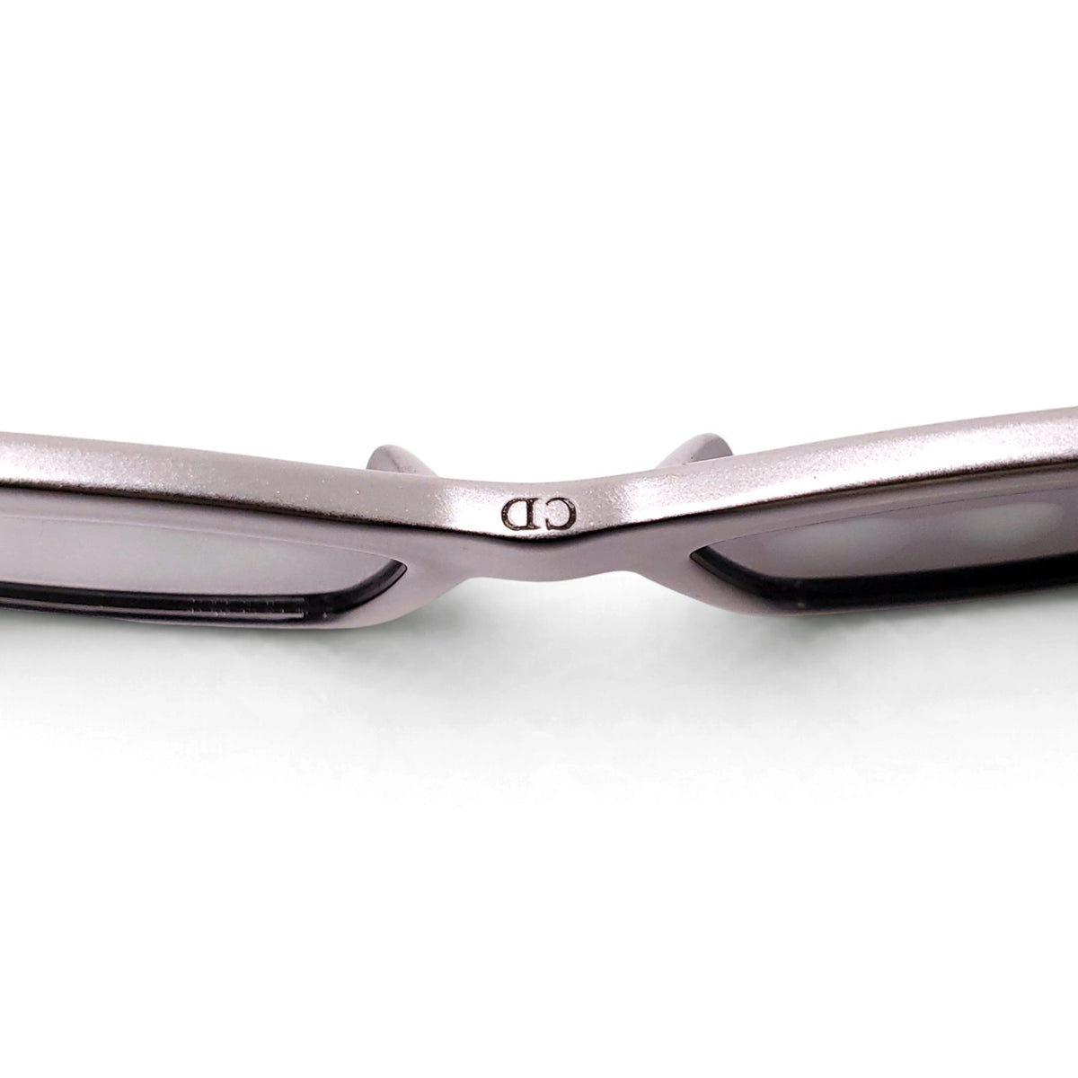 CHRISTIAN DIOR BLACK AND SILVER CATEYE SUNGLASSES