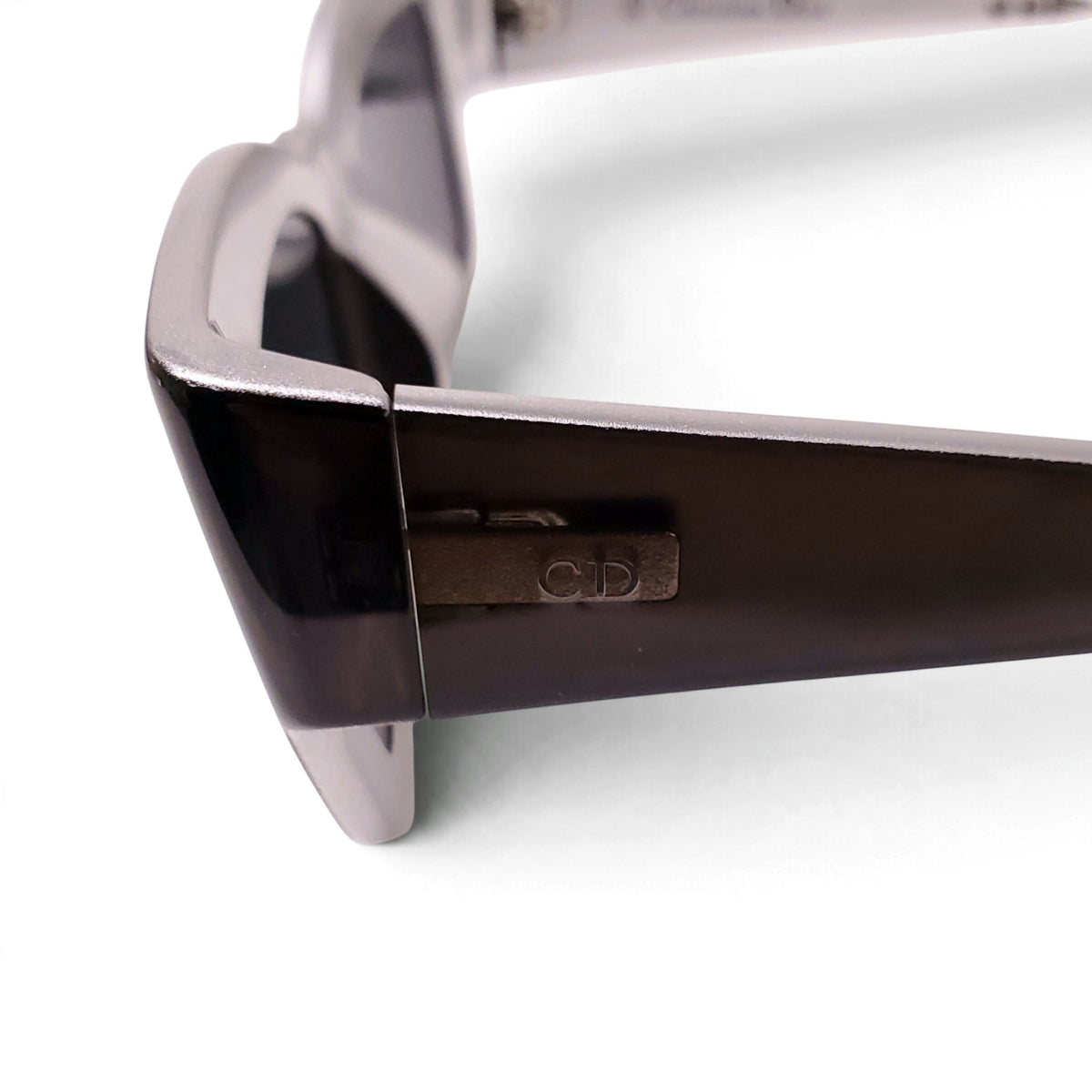 CHRISTIAN DIOR BLACK AND SILVER CATEYE SUNGLASSES