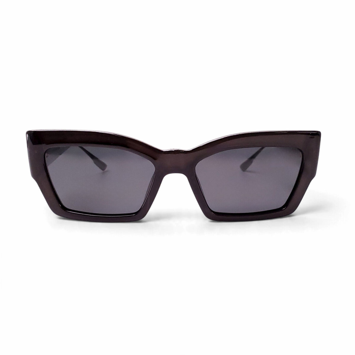 CHRISTIAN DIOR BLACK AND SILVER CATEYE SUNGLASSES