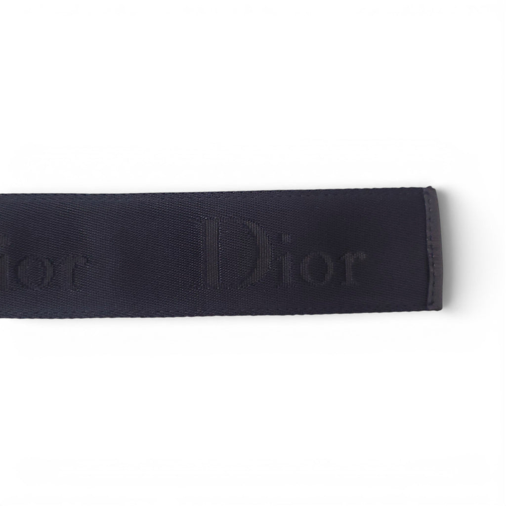 CHRISTIAN DIOR BLACK FABRIC LOGO BELT - SIZE M