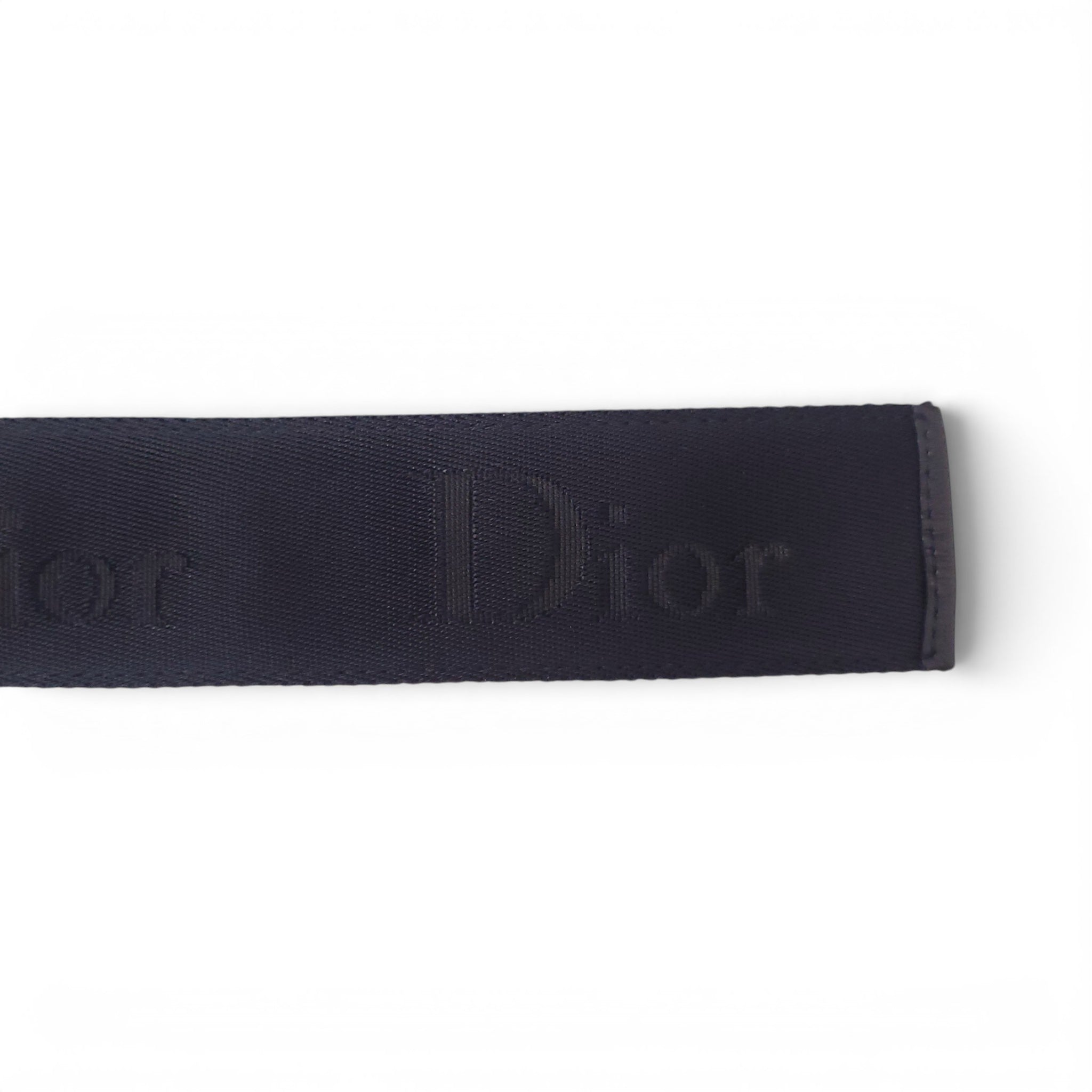 CHRISTIAN DIOR BLACK FABRIC LOGO BELT - SIZE M