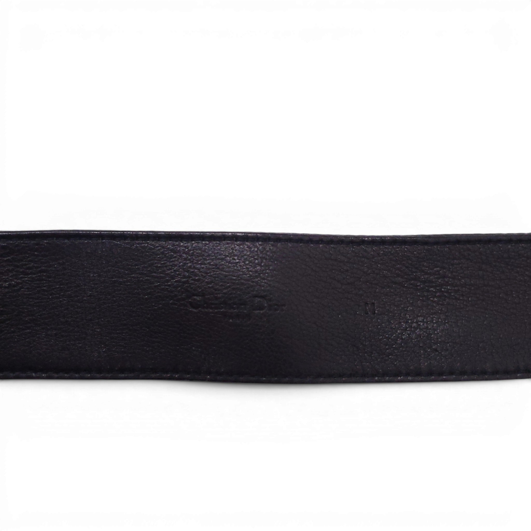 CHRISTIAN DIOR BLACK FABRIC LOGO BELT - SIZE M