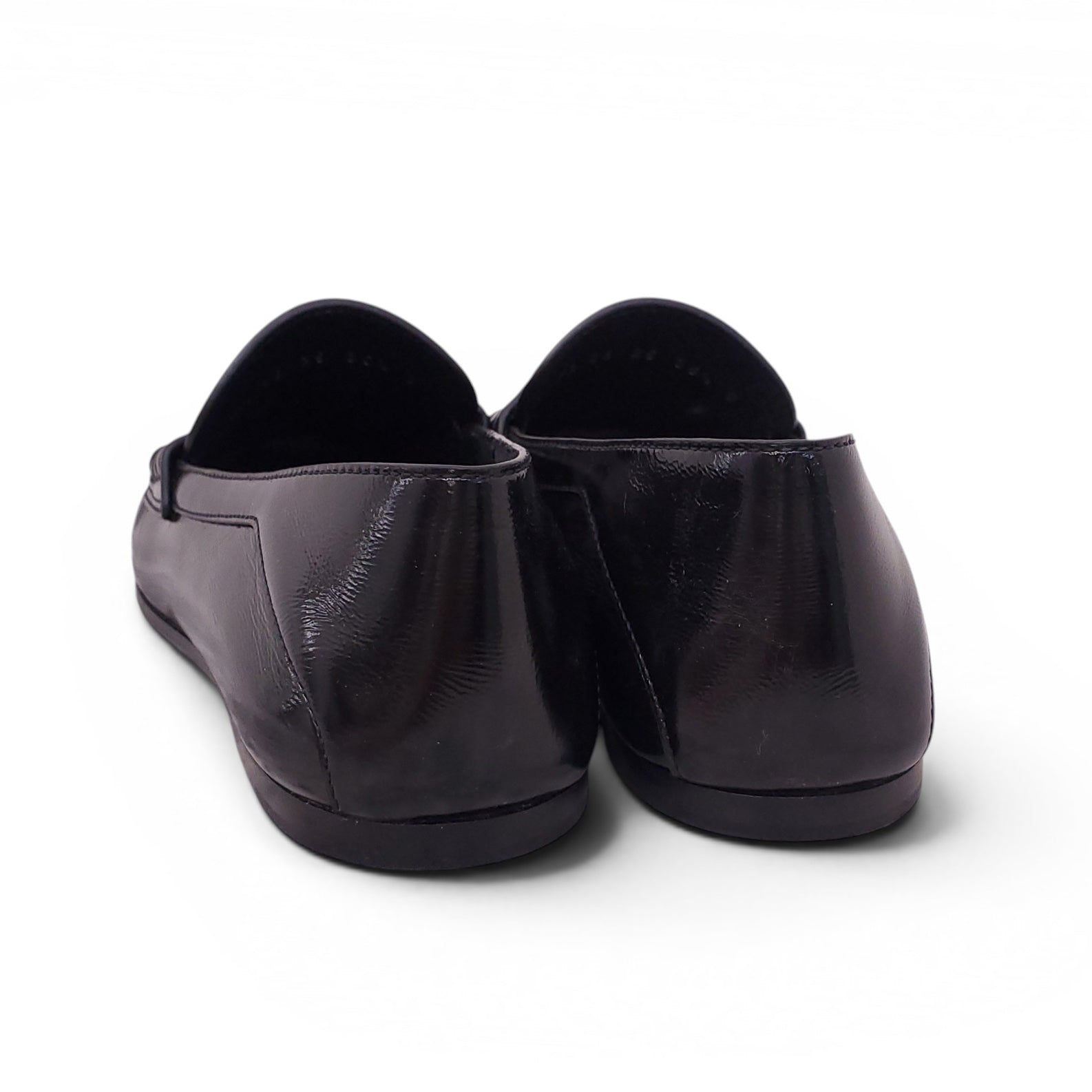 CHRISTIAN DIOR BLACK PATENT CD LOGO LOAFERS - SIZE 35.5