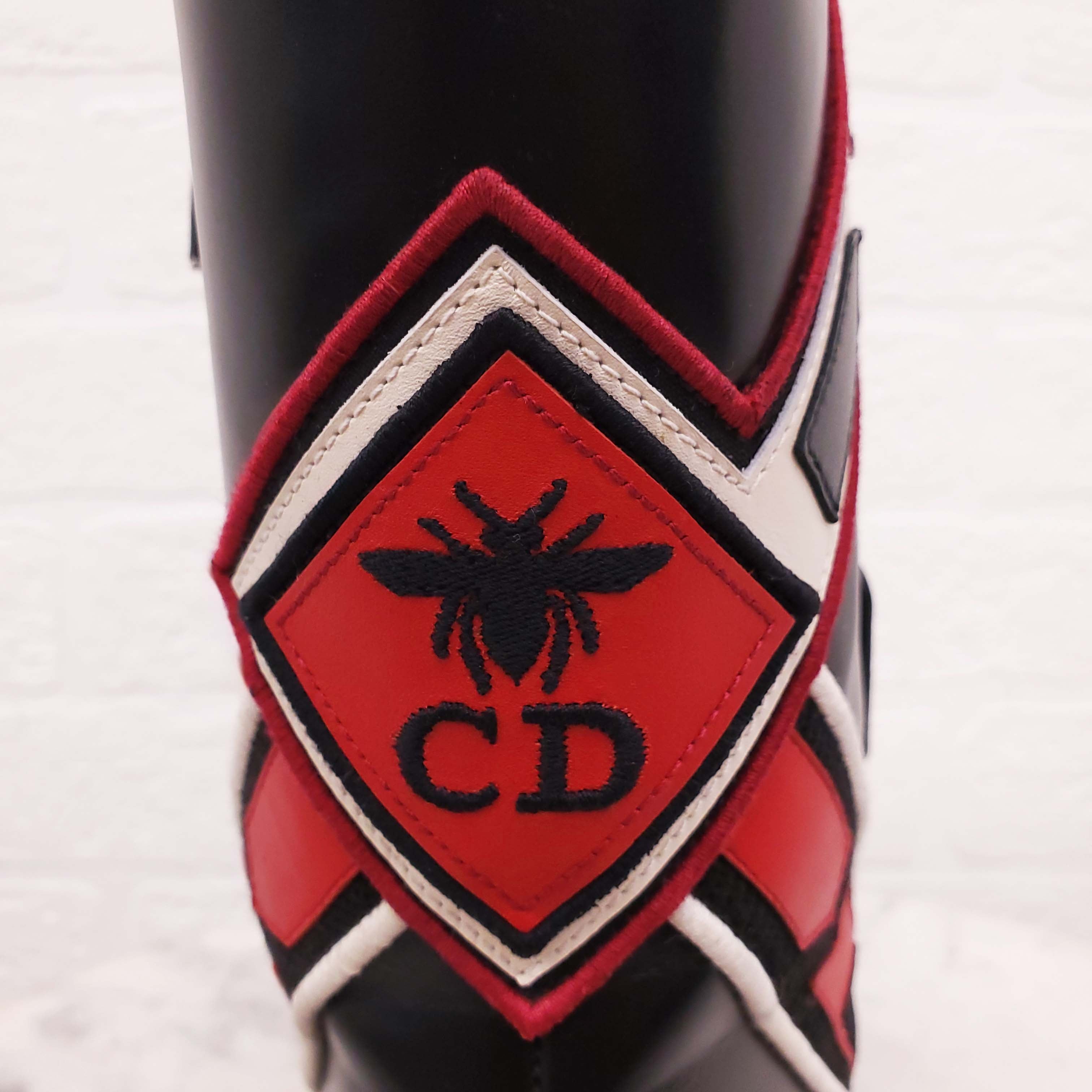 CHRISTIAN DIOR BLACK 'DIORALLY' LEATHER MOTO BOOTS - SIZE 37