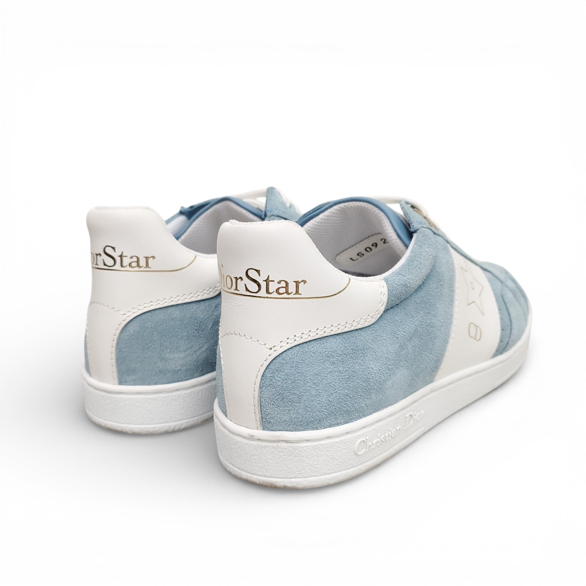 CHRISTIAN DIOR BLUE SUEDE SNEAKERS WITH LOGO - SIZE 35.5