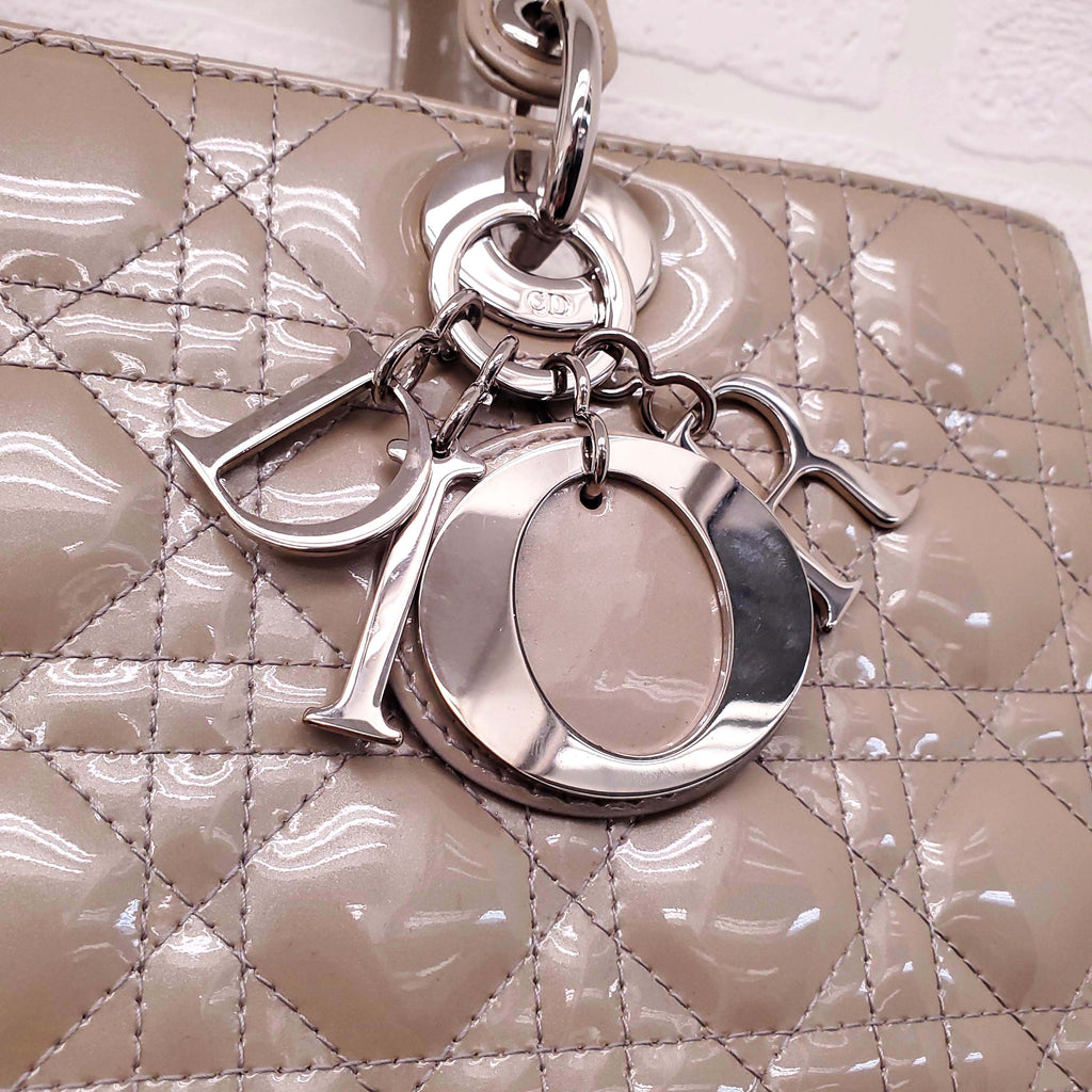 CHRISTIAN DIOR CANNAGE LADY DIOR LARGE PATENT