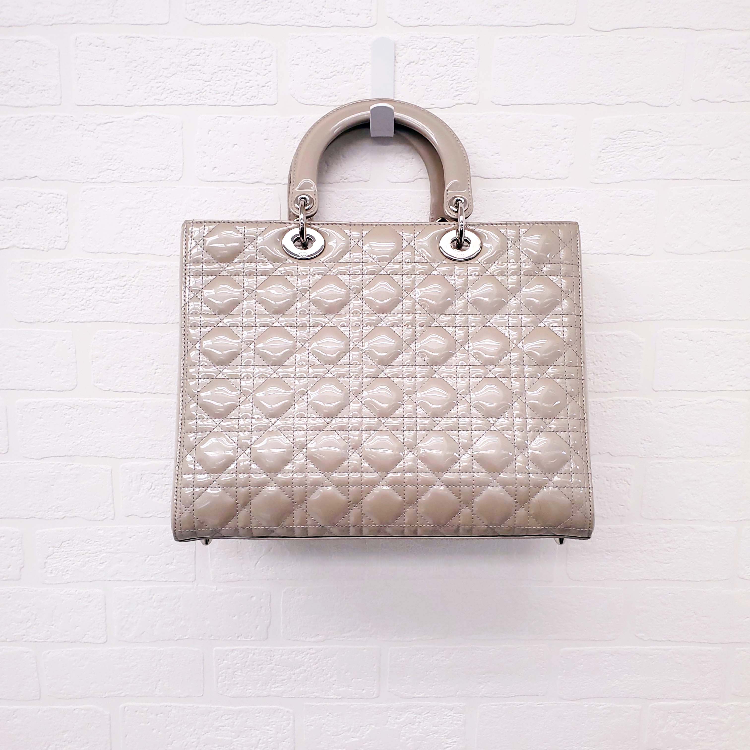 CHRISTIAN DIOR CANNAGE LADY DIOR LARGE PATENT