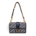 CHRISTIAN DIOR NAVY OBLIQUE '30 MONTAIGNE CHAIN' BAG