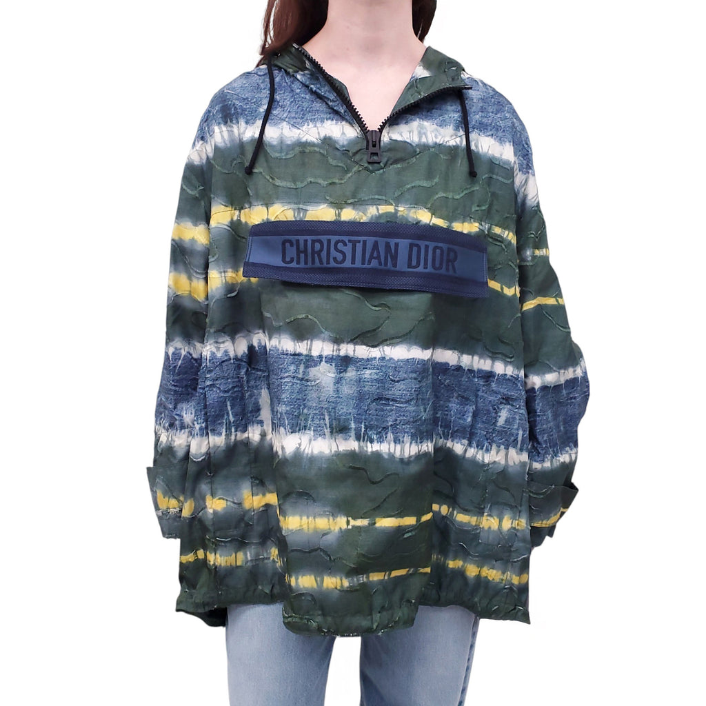 CHRISTIAN DIOR OVERSIZED GREEN LOGO WINDBREAKER JACKET - SIZE XS