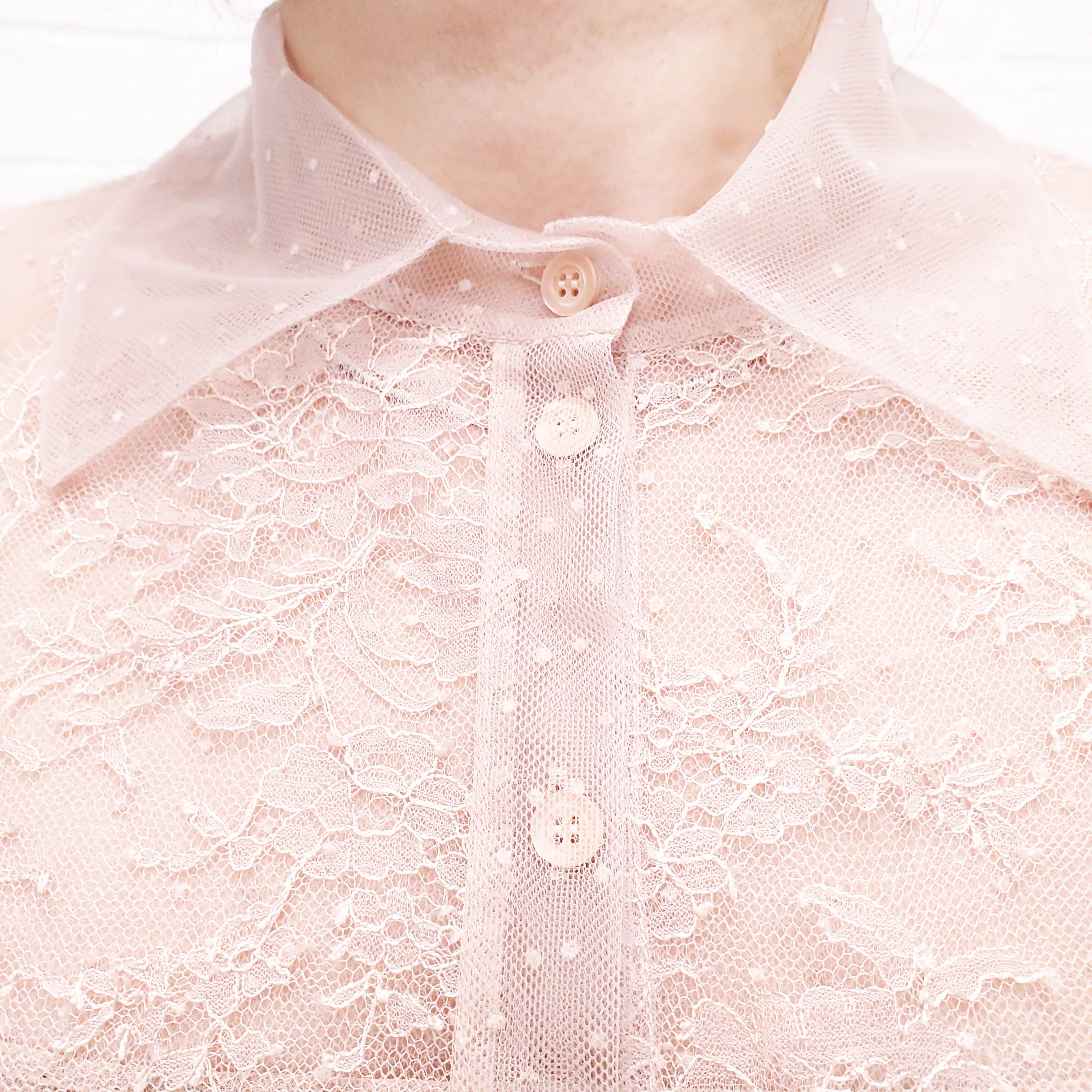 CHRISTIAN DIOR PINK POLKA DOT LACE DRESS - SIZE 2