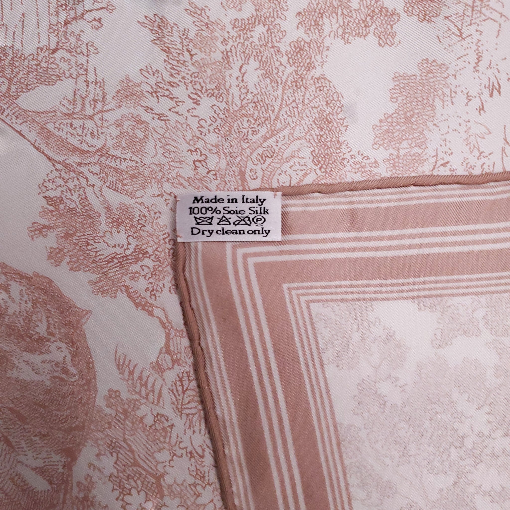 CHRISTIAN DIOR PINK TOILE DE JOUY SILK SCARF
