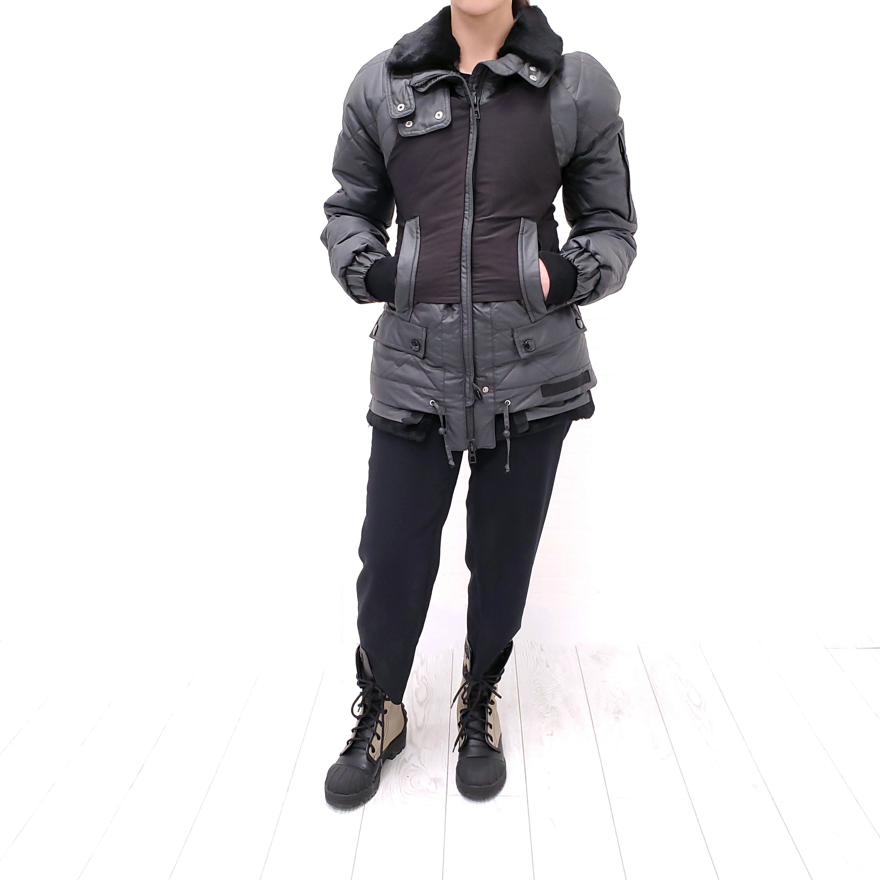 CHRISTIAN DIOR PUFFER JACKET WITH LOGO BUTTONS - SIZE 4