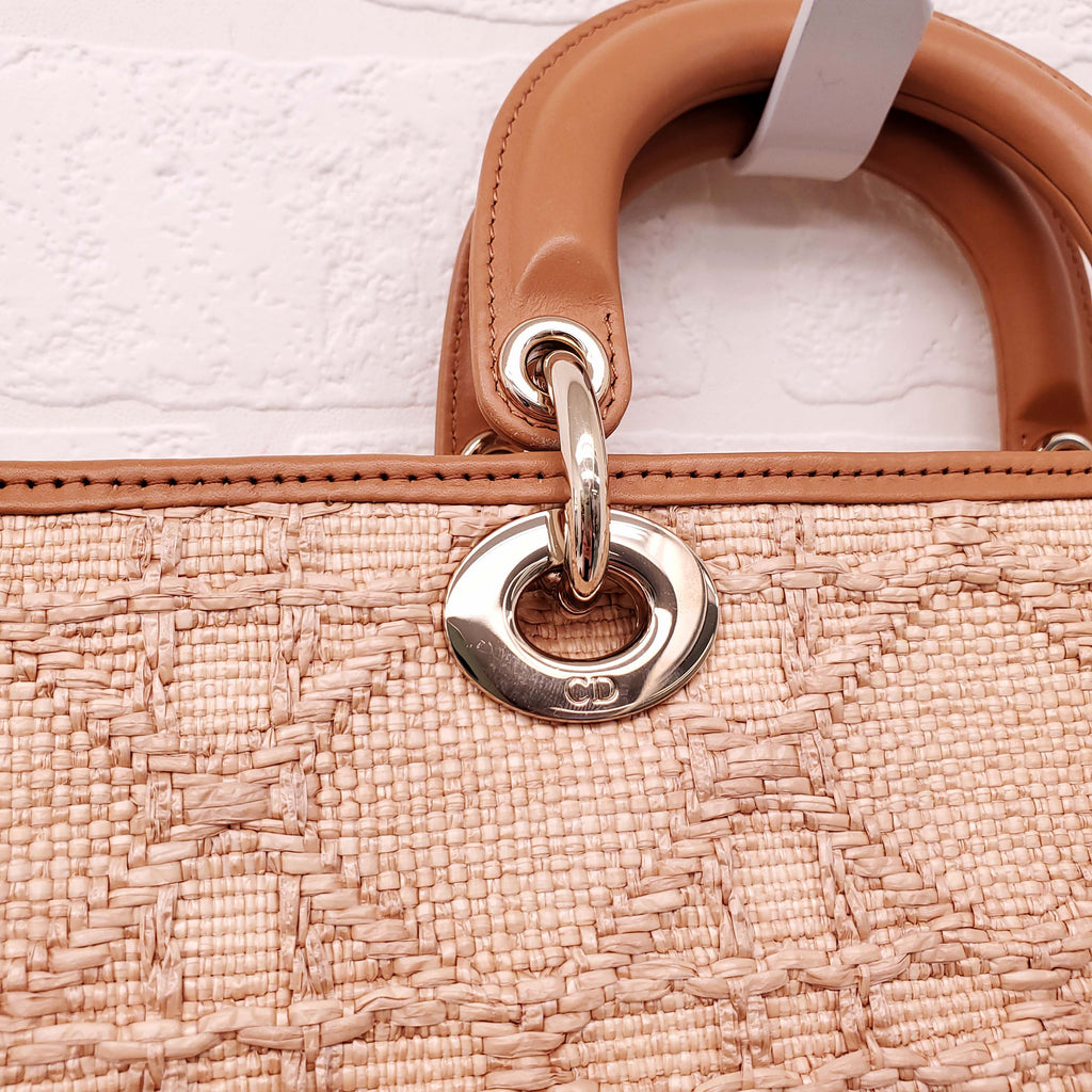 CHRISTIAN DIOR SMALL LADY D-JOY BAG NATURAL MACROCANNAGE