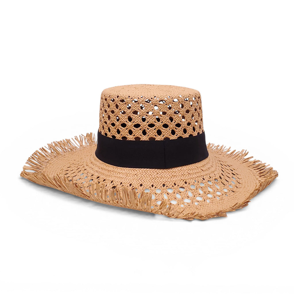 CHRISTIAN DIOR STRAW LOGO HAT