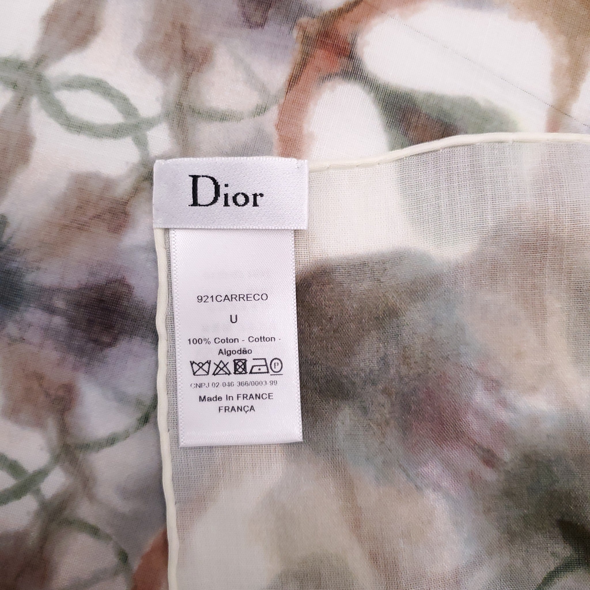 CHRISTIAN DIOR TIE DYE FLORAL PRINT COTTON SCARF