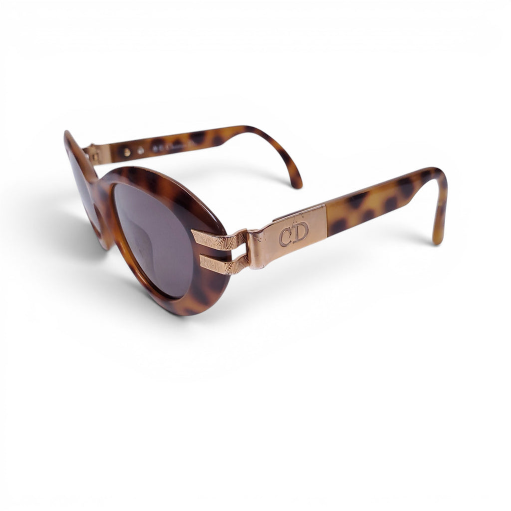 CHRISTIAN DIOR VINTAGE TORTOISE SUNGLASSES WITH LOGO