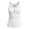 CHRISTIAN DIOR WHITE RIBBED LOGO TANK TOP - SIZE S
